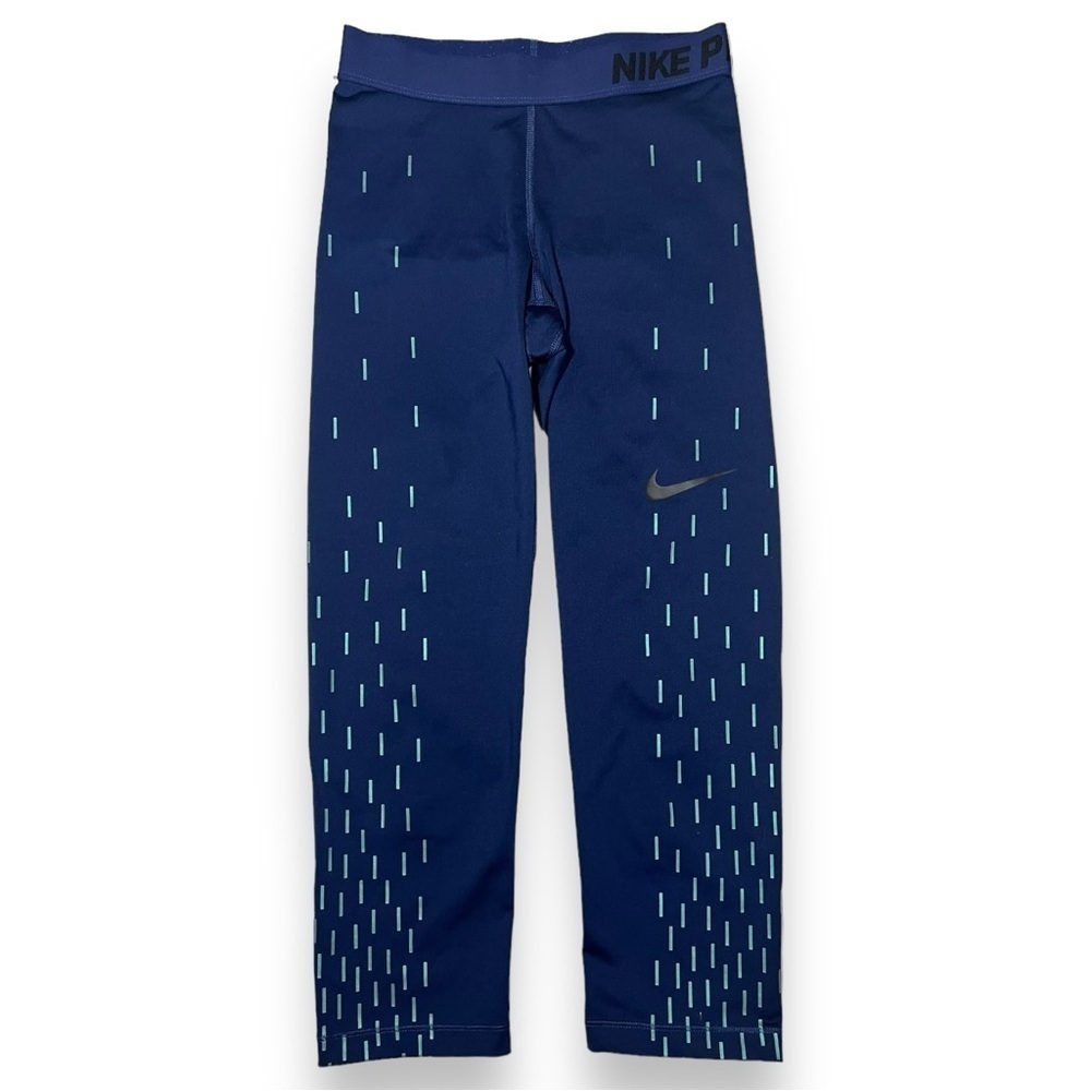 Nike Women’s Pro Linear Rain Dri-FIT Capri Leggings Blue Size XS